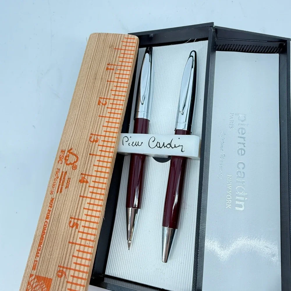 Pierre Cardin Pen and Pencil Set Unisex OS Burgundy Chrome Writing Gift Set